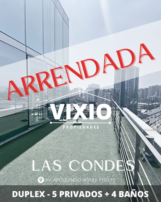 Arriendo Oficina Duplex Con Gran Terraza 5 Privados Y Planta Abierta