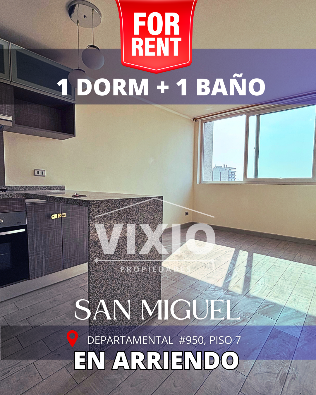 Arriendo Departamento 1 Dormitorio San Miguel Departamental