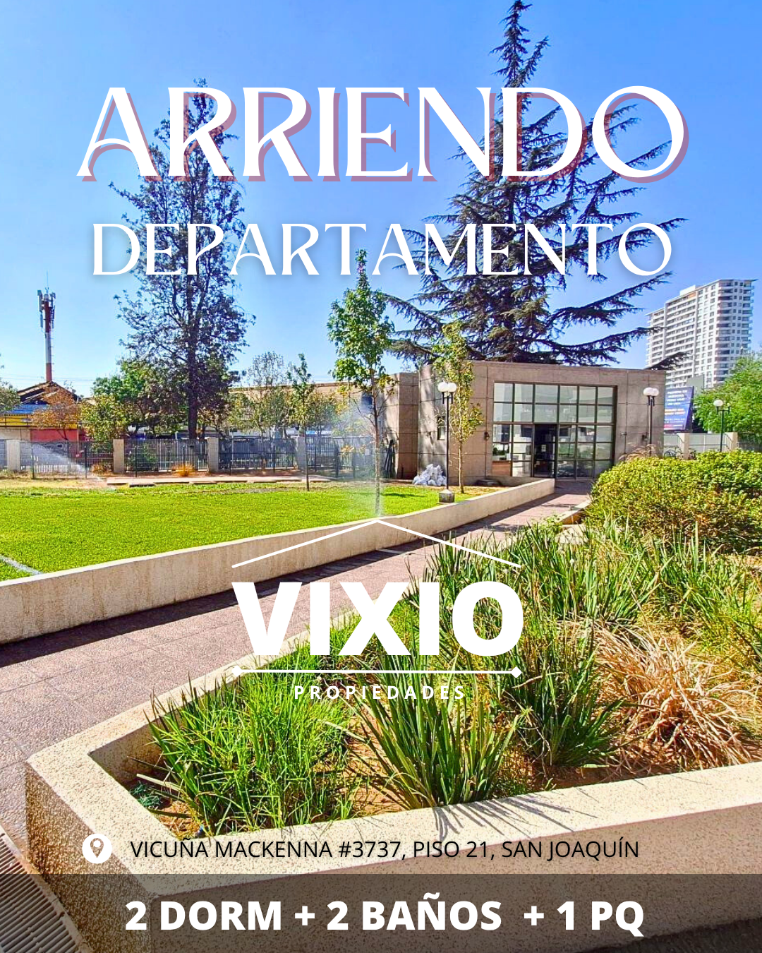 Arriendo San Joaquin Departamento 2 Dormitorios 2 Baños Y Estacionamiento