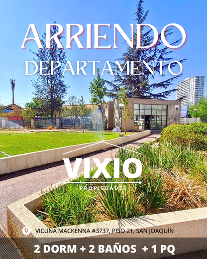 Arriendo San Joaquin Departamento 2 Dormitorios 2 Baños Y Estacionamiento