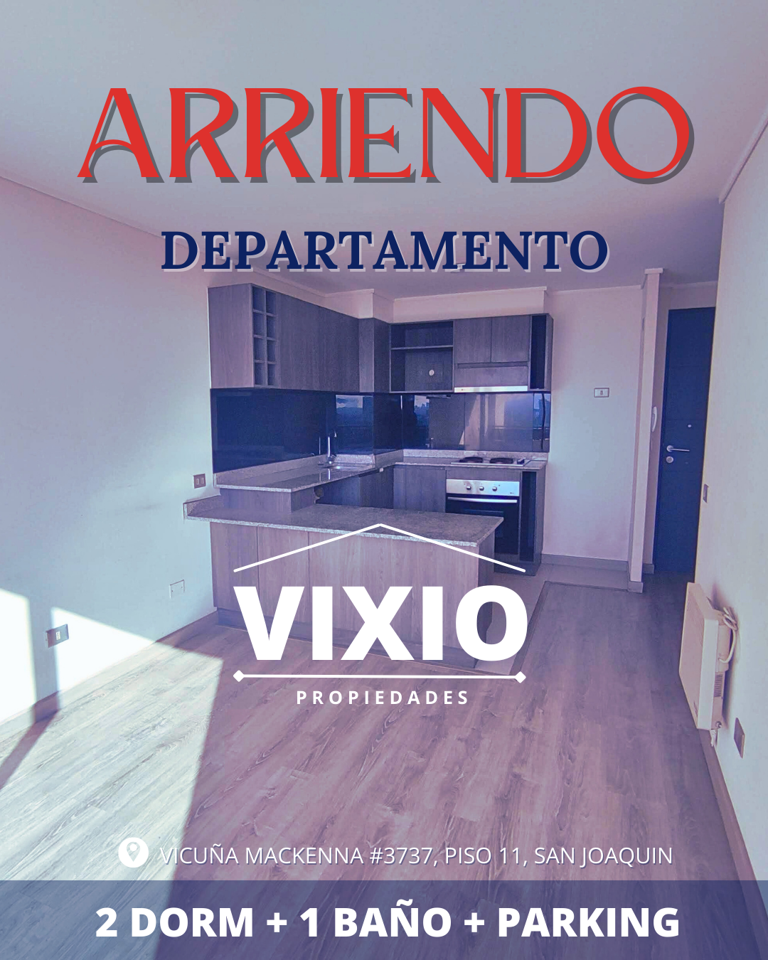 Arriendo San Joaquin Macul 2 Dormitorios Y Estacionamiento