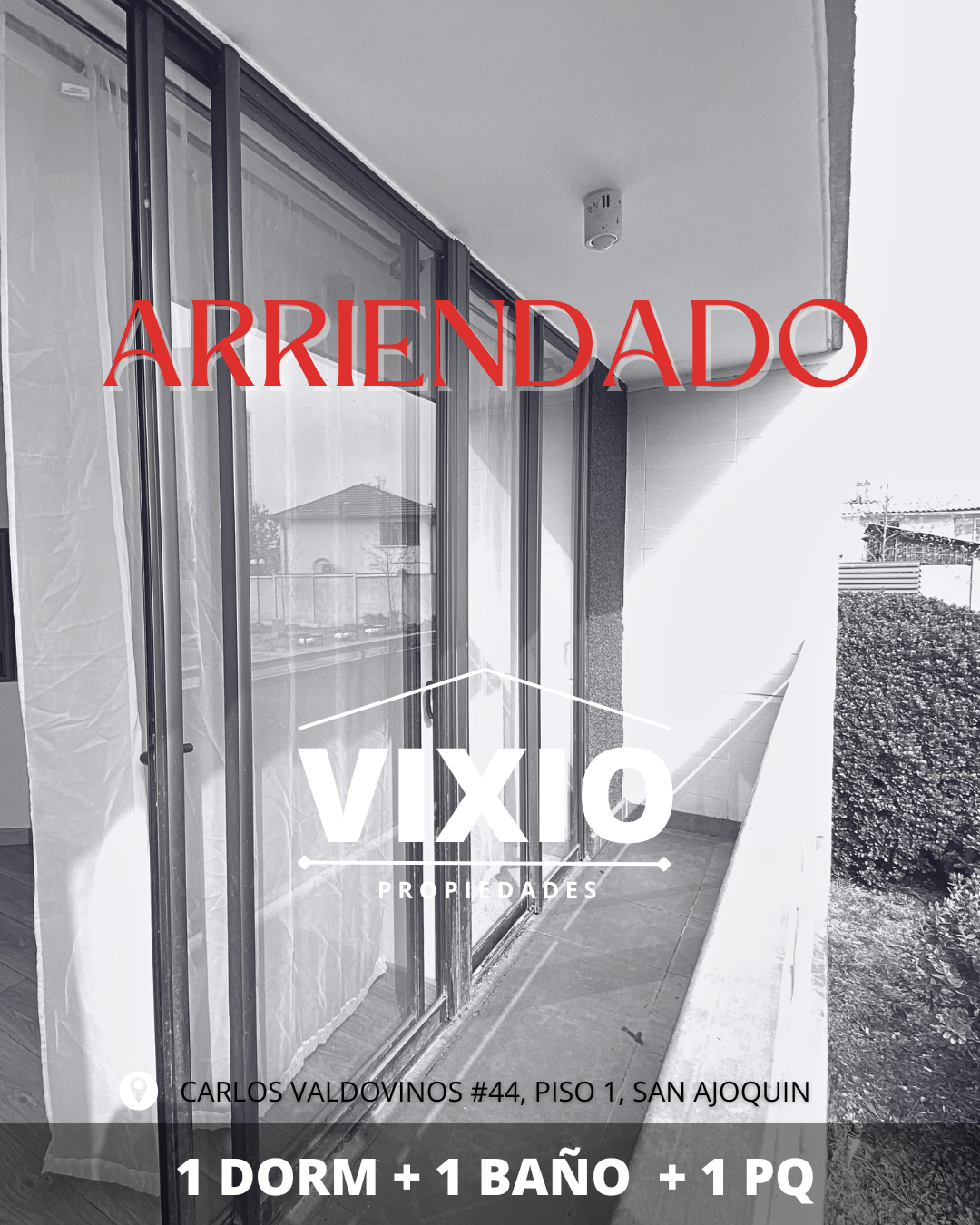 Arriendo Departamento San Joaquin 1 Dormitorio y 1 baño